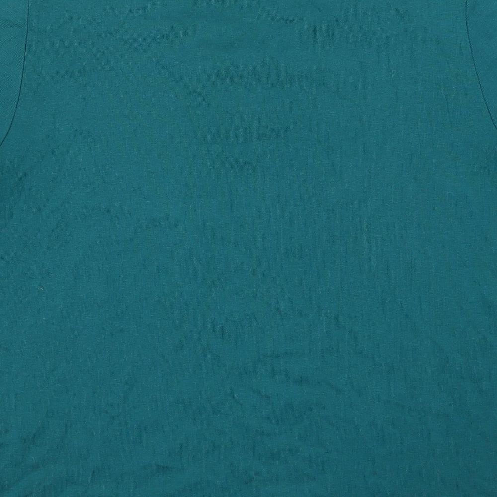 Marks and Spencer Womens Blue Cotton Basic Blouse Size 18 Round Neck