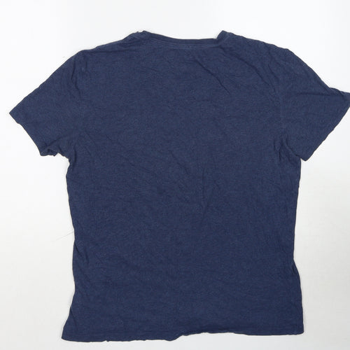 Gap Mens Blue Cotton Basic T-Shirt Size M Crew Neck Pullover