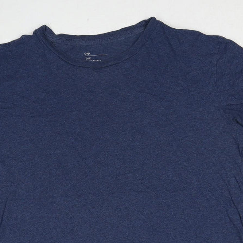 Gap Mens Blue Cotton Basic T-Shirt Size M Crew Neck Pullover