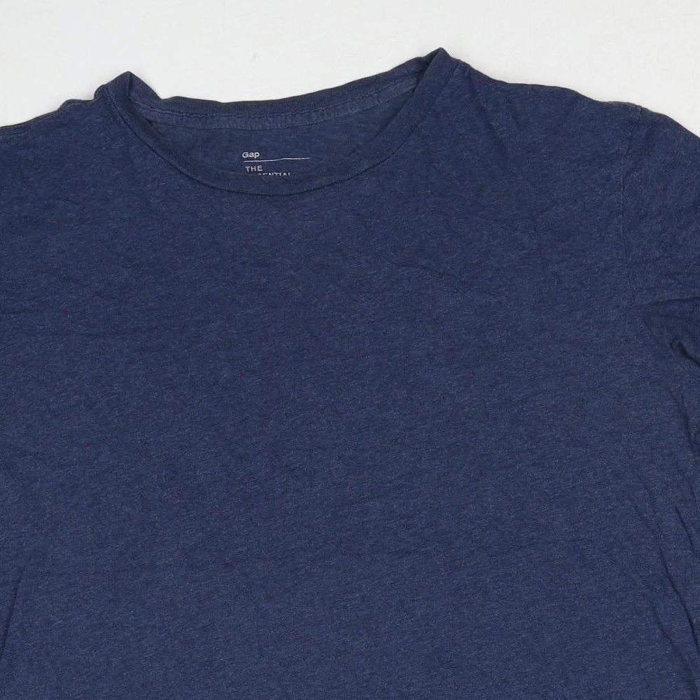 Gap Mens Blue Cotton Basic T-Shirt Size M Crew Neck Pullover