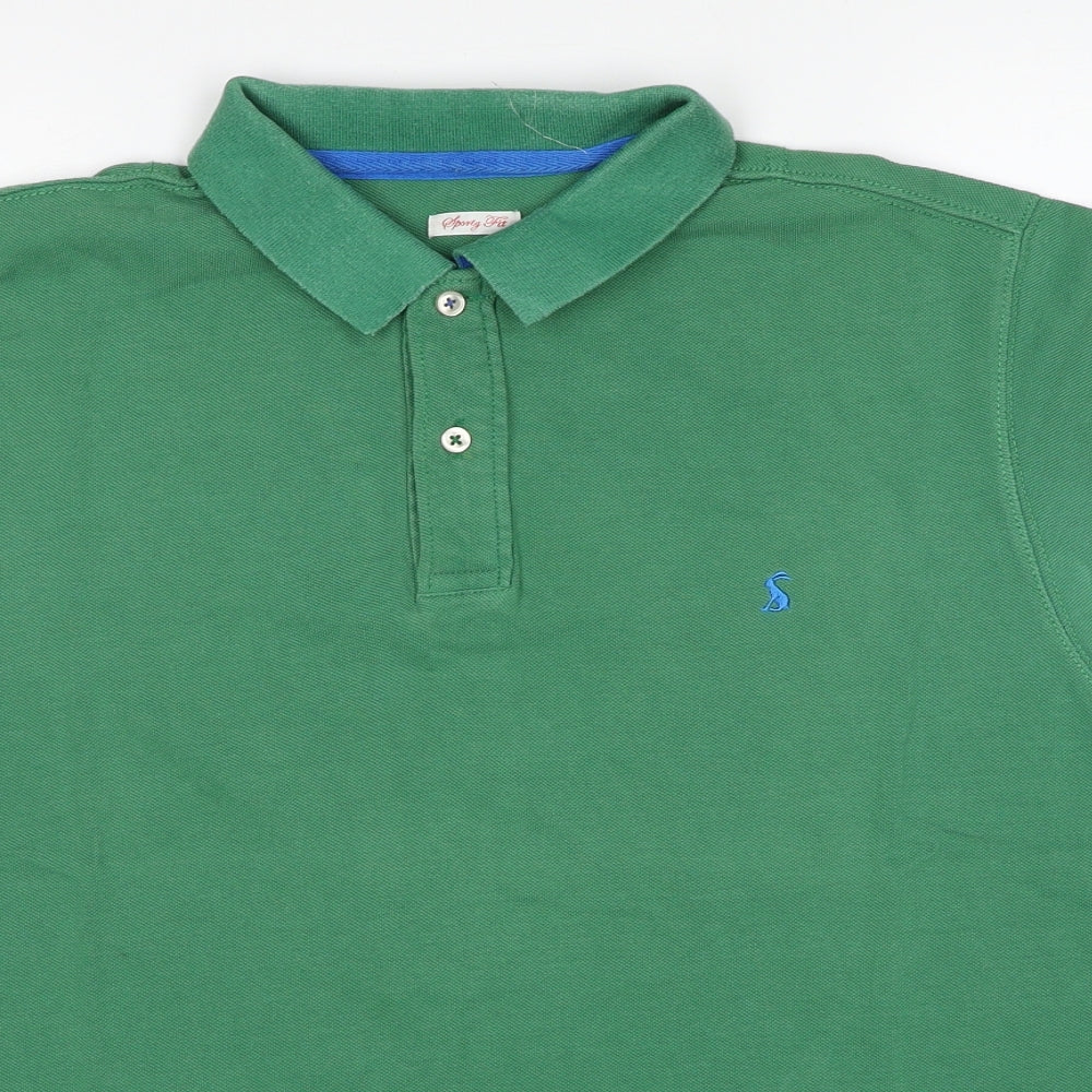 Joules Mens Green Cotton Polo Size XL Collared Pullover