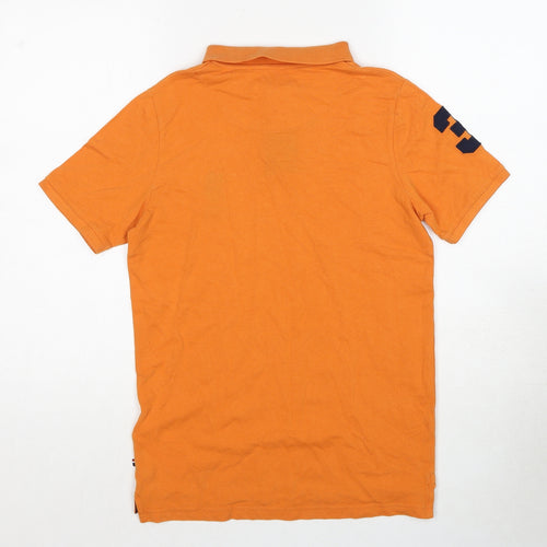 US Polo Assn. Boys Orange Cotton Basic Polo Size 12-13 Years Collared Pullover