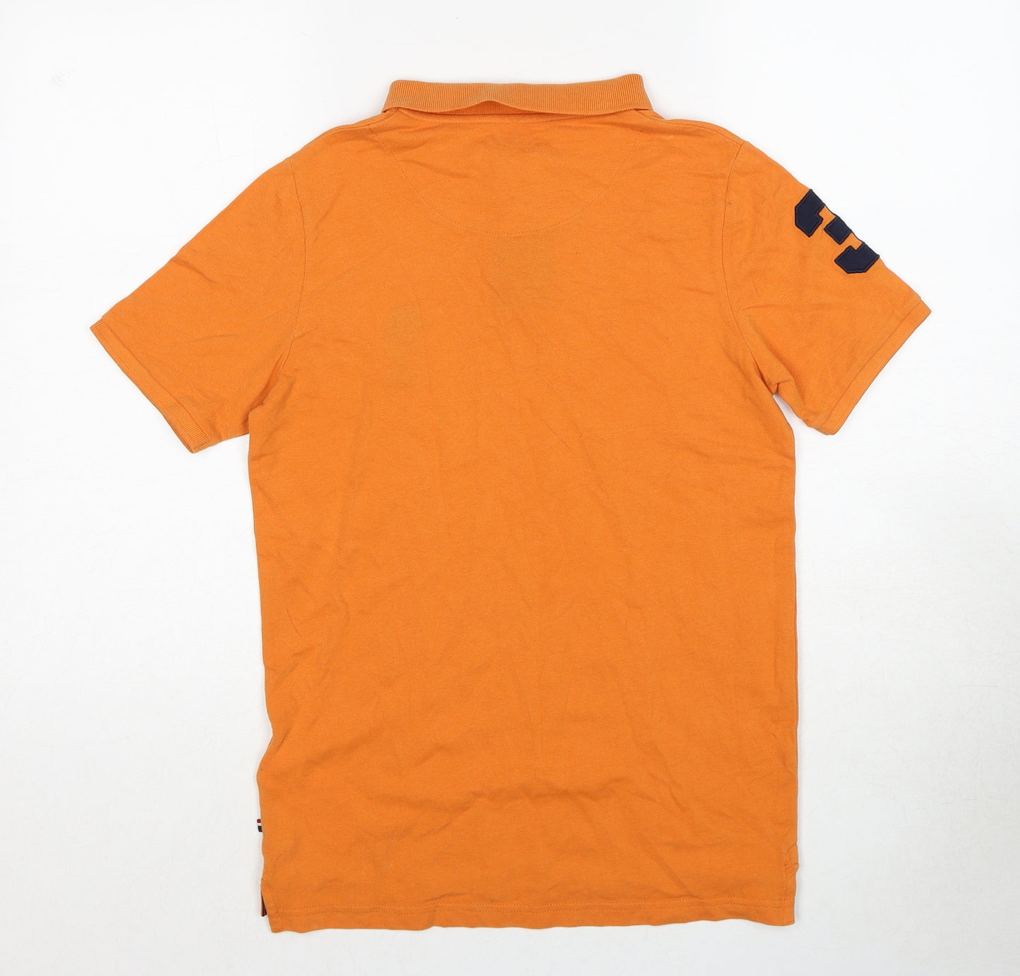 US Polo Assn. Boys Orange Cotton Basic Polo Size 12-13 Years Collared Pullover