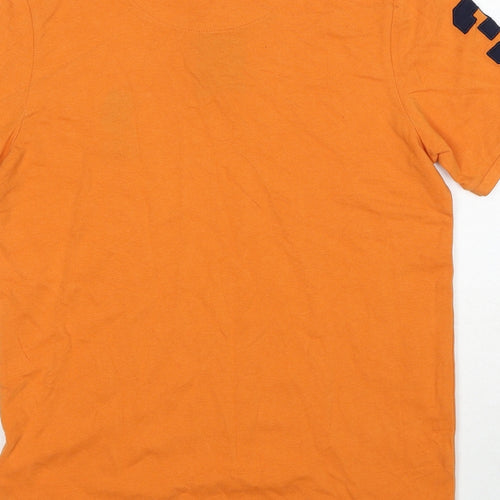 US Polo Assn. Boys Orange Cotton Basic Polo Size 12-13 Years Collared Pullover