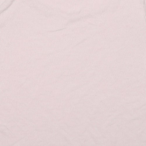 Bonmarché Womens Pink Polyester Basic T-Shirt Size S Boat Neck - Ribbed