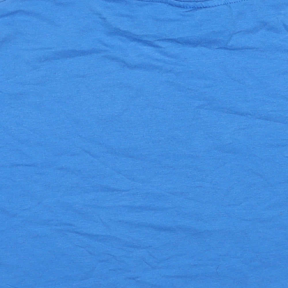 Disney Womens Blue Polyester Basic T-Shirt Size 2XS Crew Neck - Stitch
