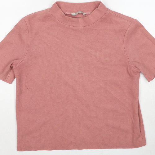 Zara Womens Pink Round Neck Polyester Pullover Jumper Size M