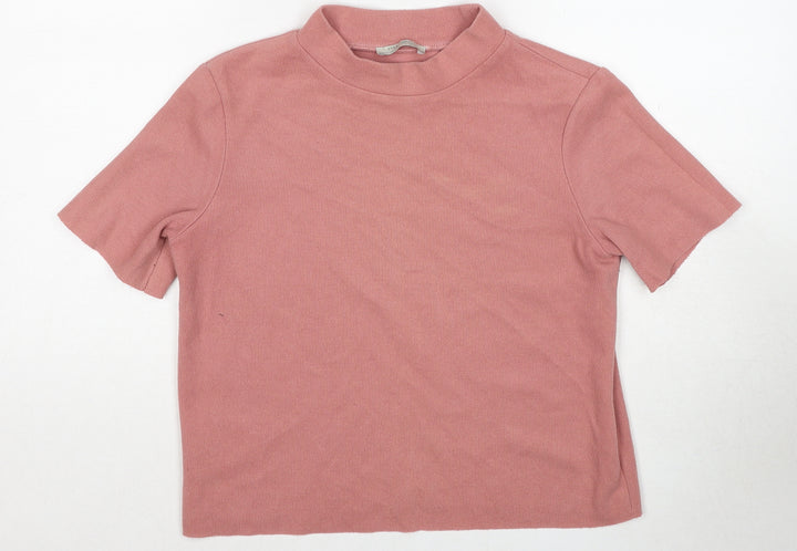 Zara Womens Pink Round Neck Polyester Pullover Jumper Size M