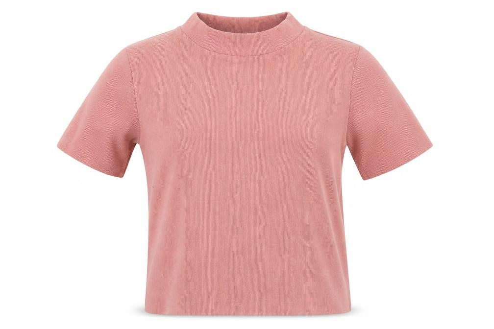 Front view of Zara women’s pink round neck polyester jumper, size M