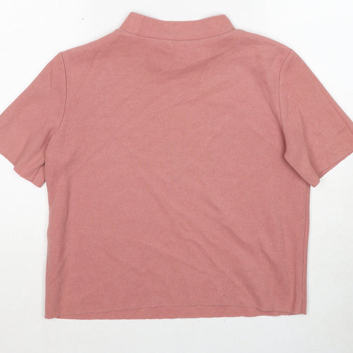 Zara Womens Pink Round Neck Polyester Pullover Jumper Size M