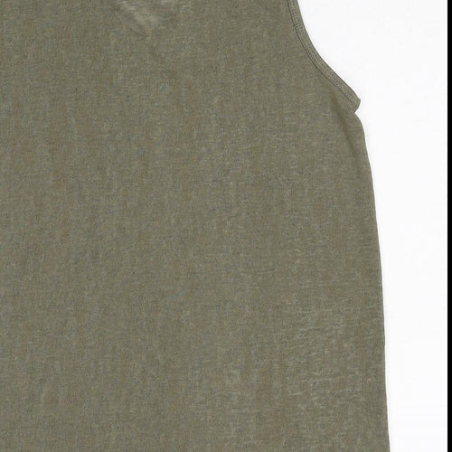 NEXT Womens Green Polyester Basic Tank Size 12 V-Neck