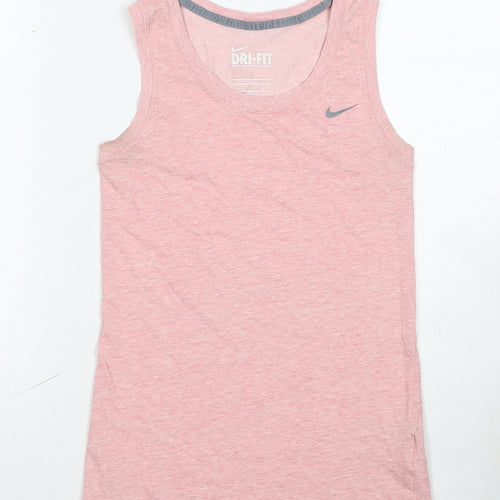 Nike Womens Pink Cotton Basic Tank Size XS Scoop Neck Pullover