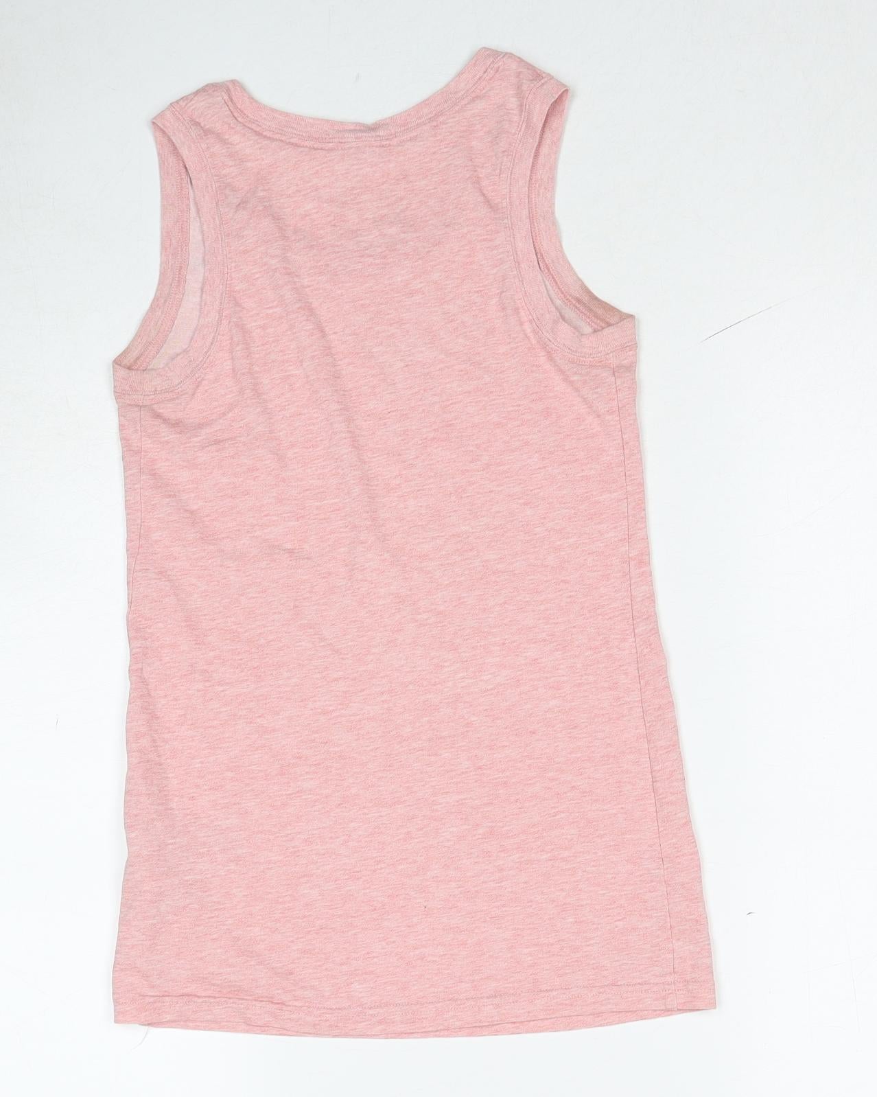 Nike Womens Pink Cotton Basic Tank Size XS Scoop Neck Pullover