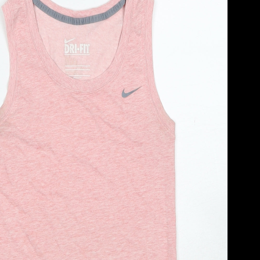 Nike Womens Pink Cotton Basic Tank Size XS Scoop Neck Pullover
