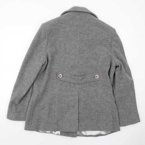 Bonmarché Womens Grey Pea Coat Coat Size 16 Button