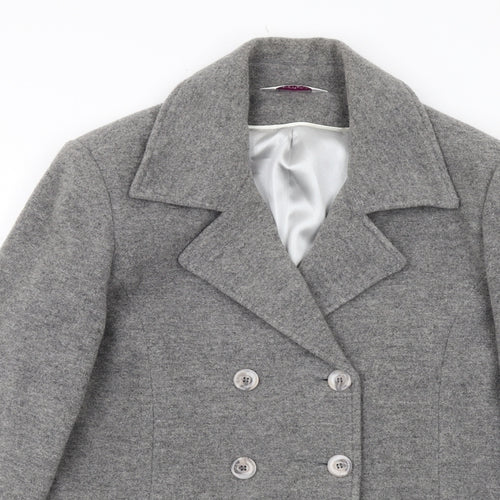 Bonmarché Womens Grey Pea Coat Coat Size 16 Button