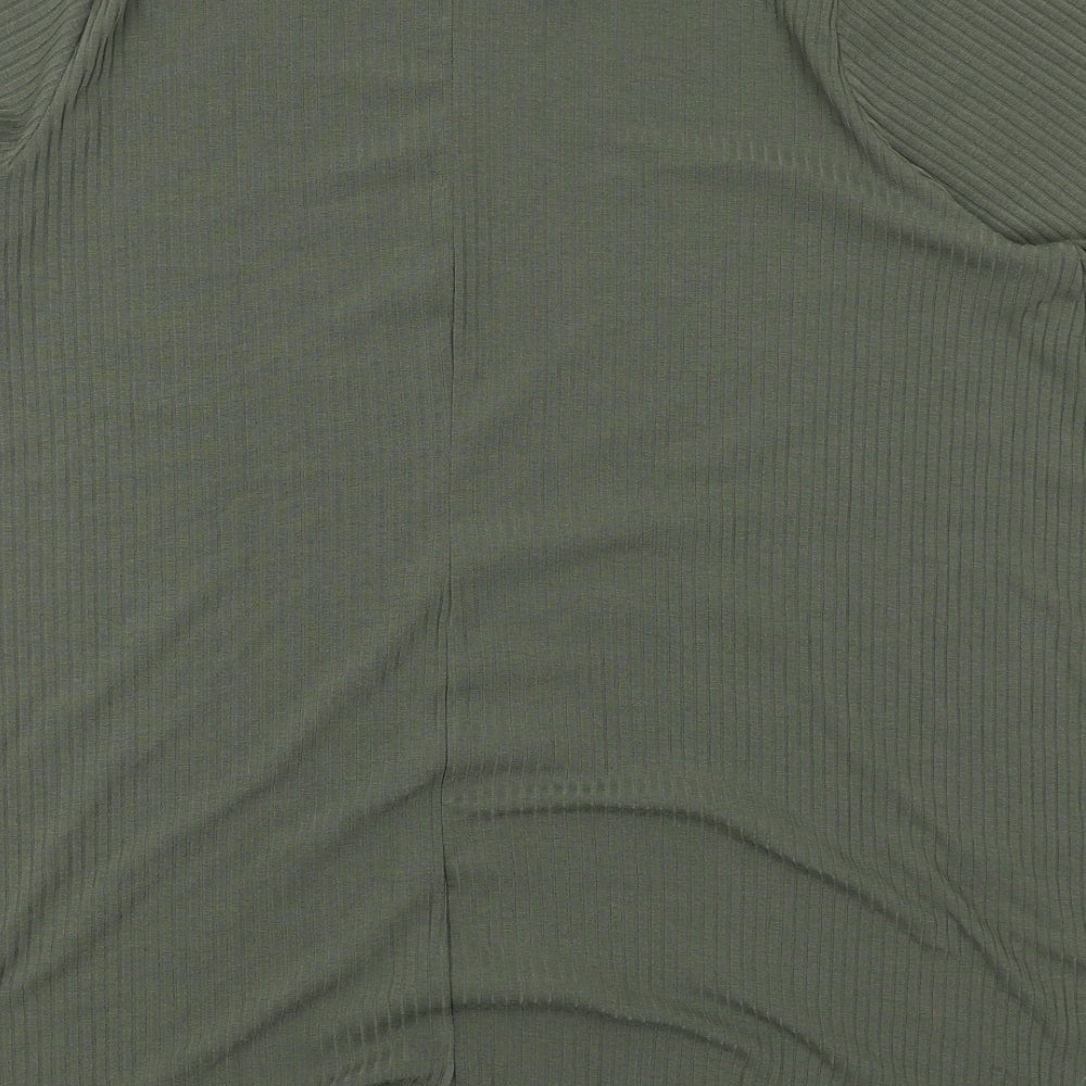 Yours Womens Green Polyester Basic T-Shirt Size 22 Round Neck - Ribbed
