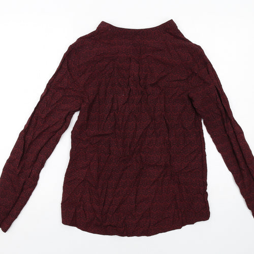 Best Mountain Womens Red Geometric Viscose Basic Blouse Size S V-Neck