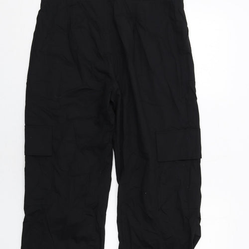 Zara Womens Black Cotton Jumpsuit One-Piece Size L Zip - Strapless Cargo
