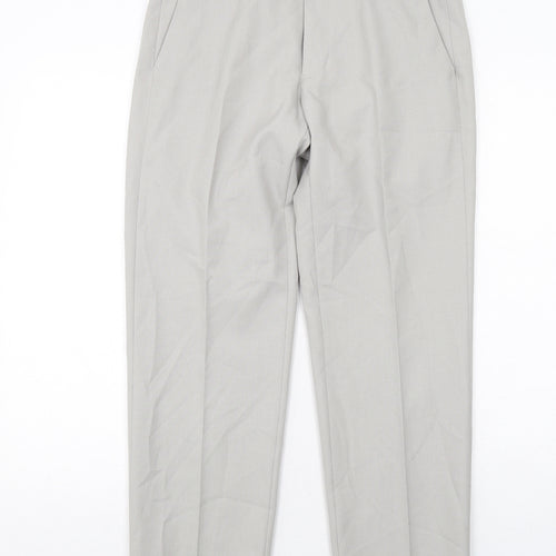 Marks and Spencer Mens Grey Polyester Chino Trousers Size 30 in L29 in Regular Zip