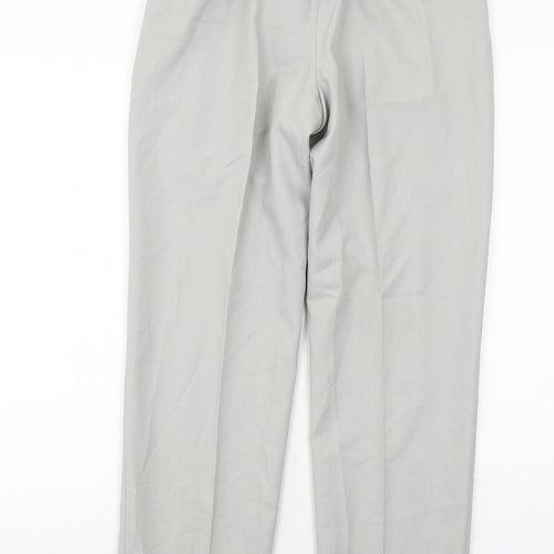 Marks and Spencer Mens Grey Polyester Chino Trousers Size 30 in L29 in Regular Zip