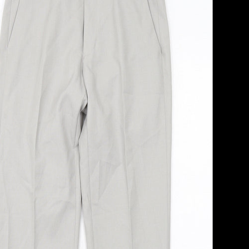 Marks and Spencer Mens Grey Polyester Chino Trousers Size 30 in L29 in Regular Zip