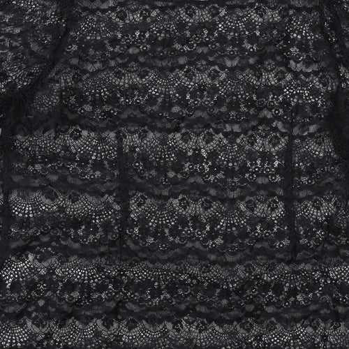 Marks and Spencer Womens Black Polyamide Basic Blouse Size 18 Boat Neck