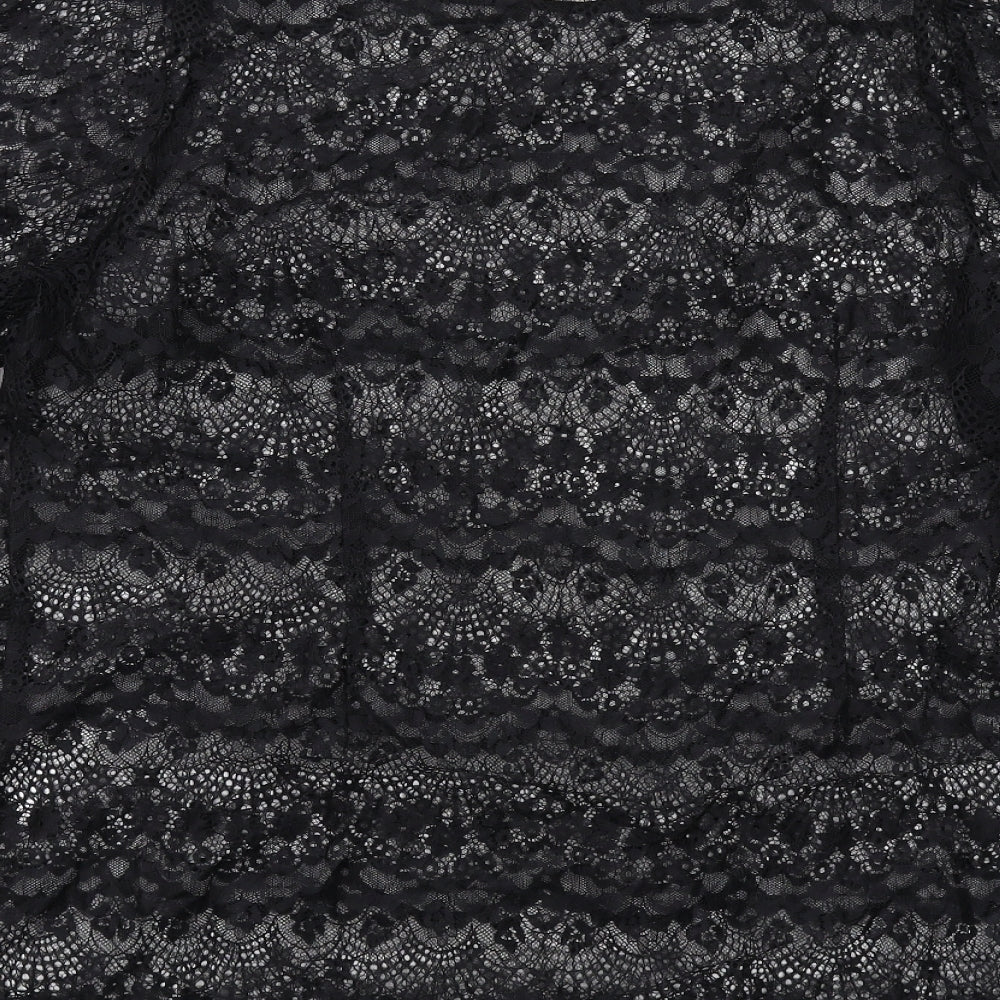 Marks and Spencer Womens Black Polyamide Basic Blouse Size 18 Boat Neck