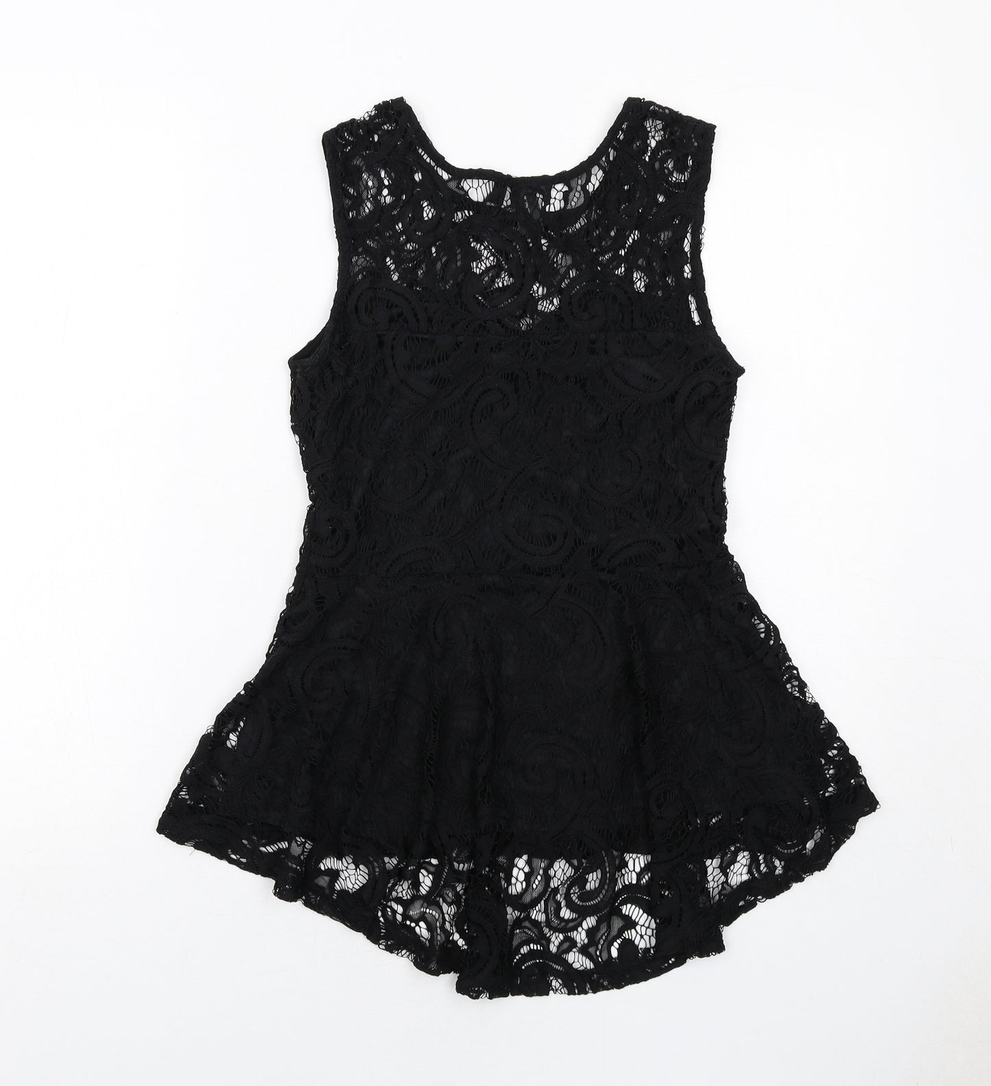 Izabel London Womens Black Polyester Basic Tank Size 8 Round Neck