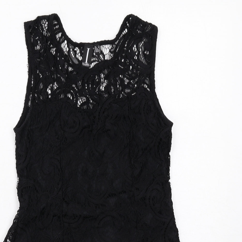 Izabel London Womens Black Polyester Basic Tank Size 8 Round Neck