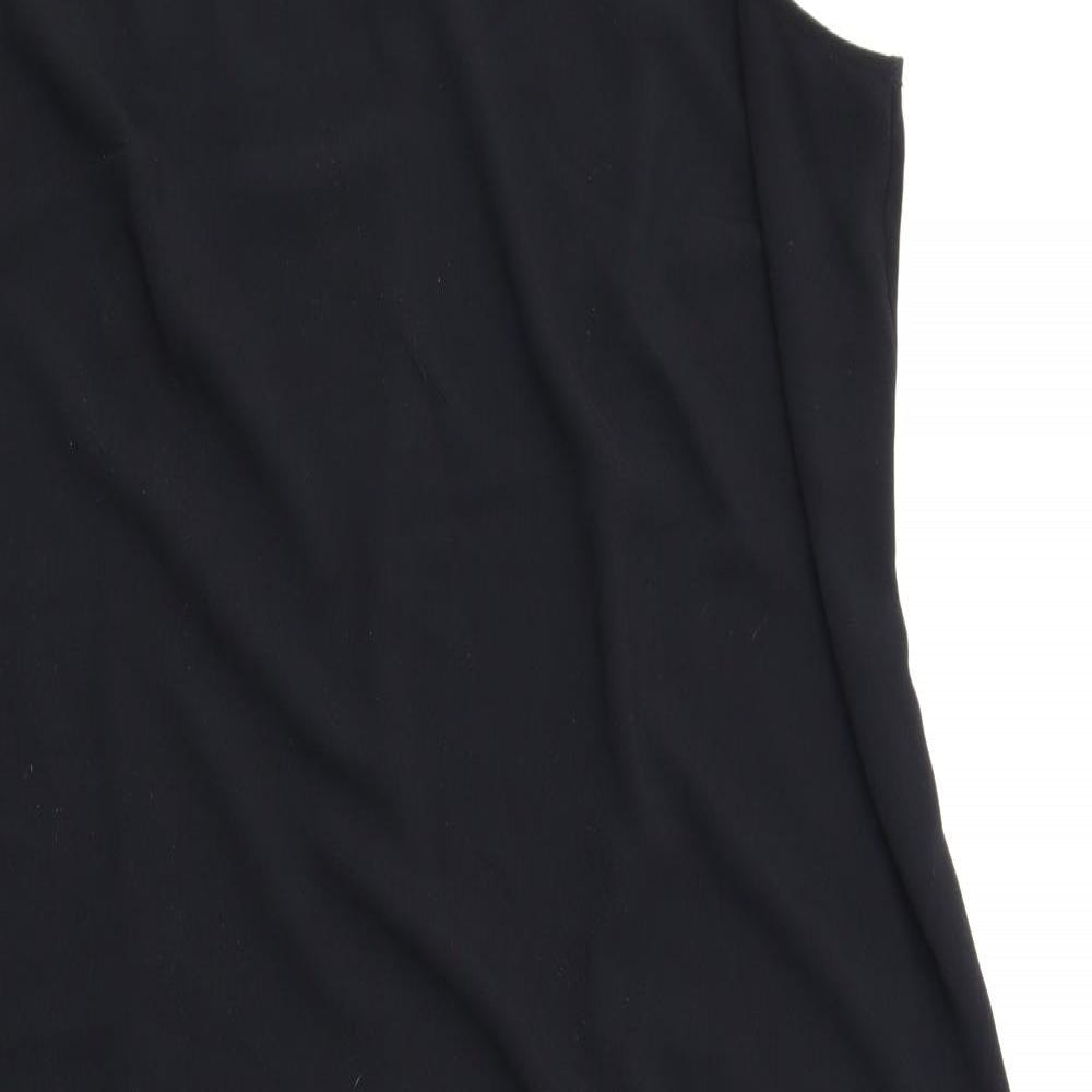 essence Womens Black Polyester A-Line Size 22 V-Neck Pullover