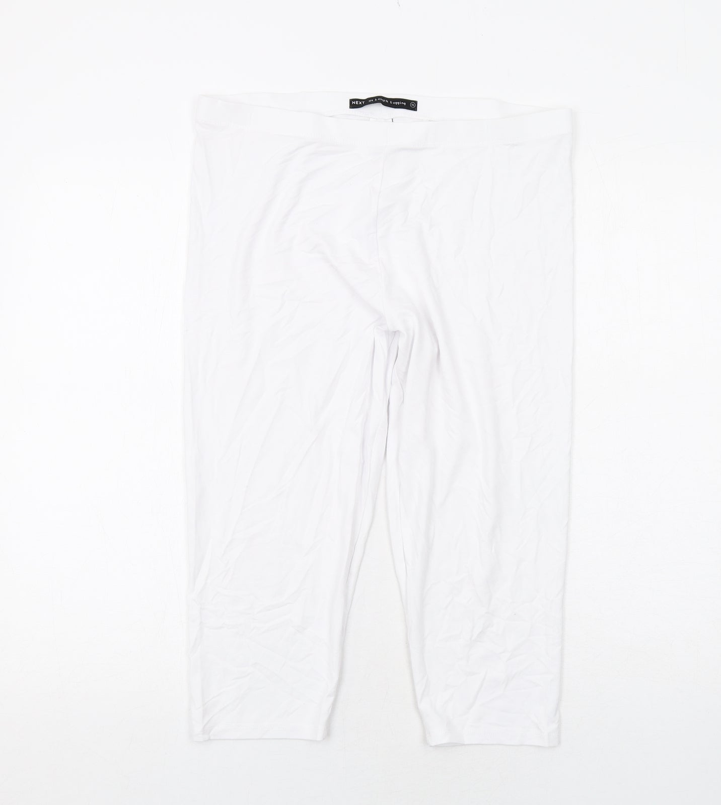 NEXT Womens White Viscose Cropped Leggings Size 16