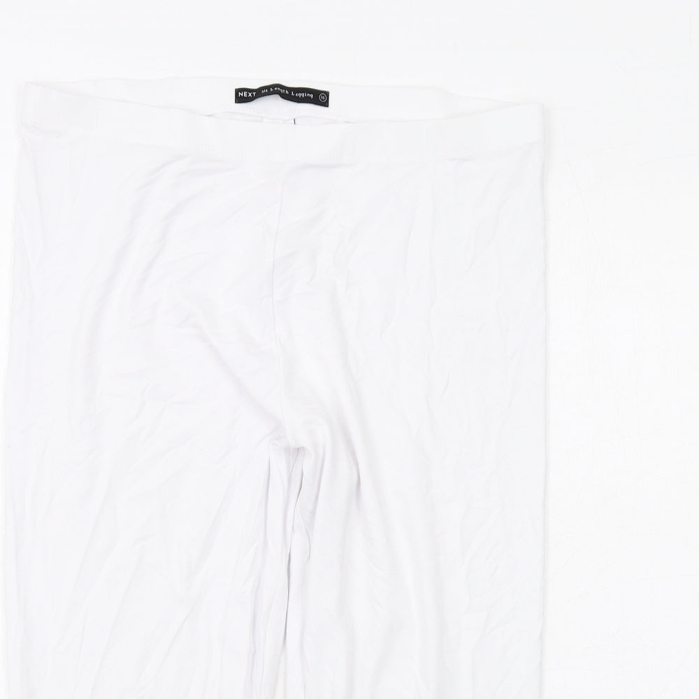 NEXT Womens White Viscose Cropped Leggings Size 16