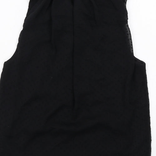 VERO MODA Womens Black Polka Dot Polyester Basic Blouse Size S Mock Neck