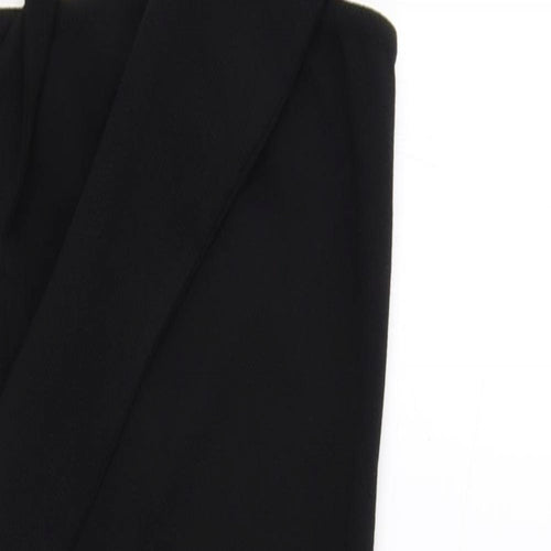PRETTYLITTLETHING Womens Black Polyester Pencil Dress Size 8 One Shoulder Pullover