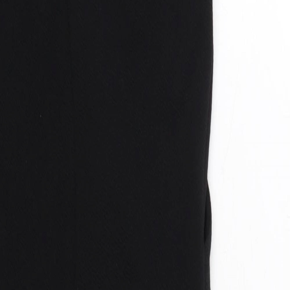 PRETTYLITTLETHING Womens Black Polyester Pencil Dress Size 8 One Shoulder Pullover