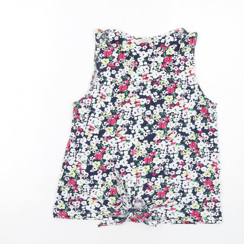 Debenhams Womens Multicoloured Floral Cotton Basic Tank Size 14 Scoop Neck