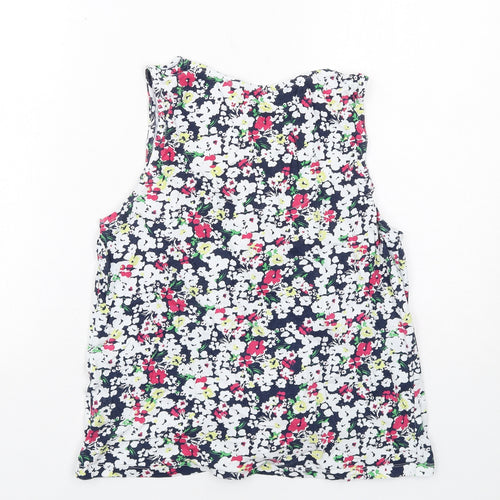 Debenhams Womens Multicoloured Floral Cotton Basic Tank Size 14 Scoop Neck