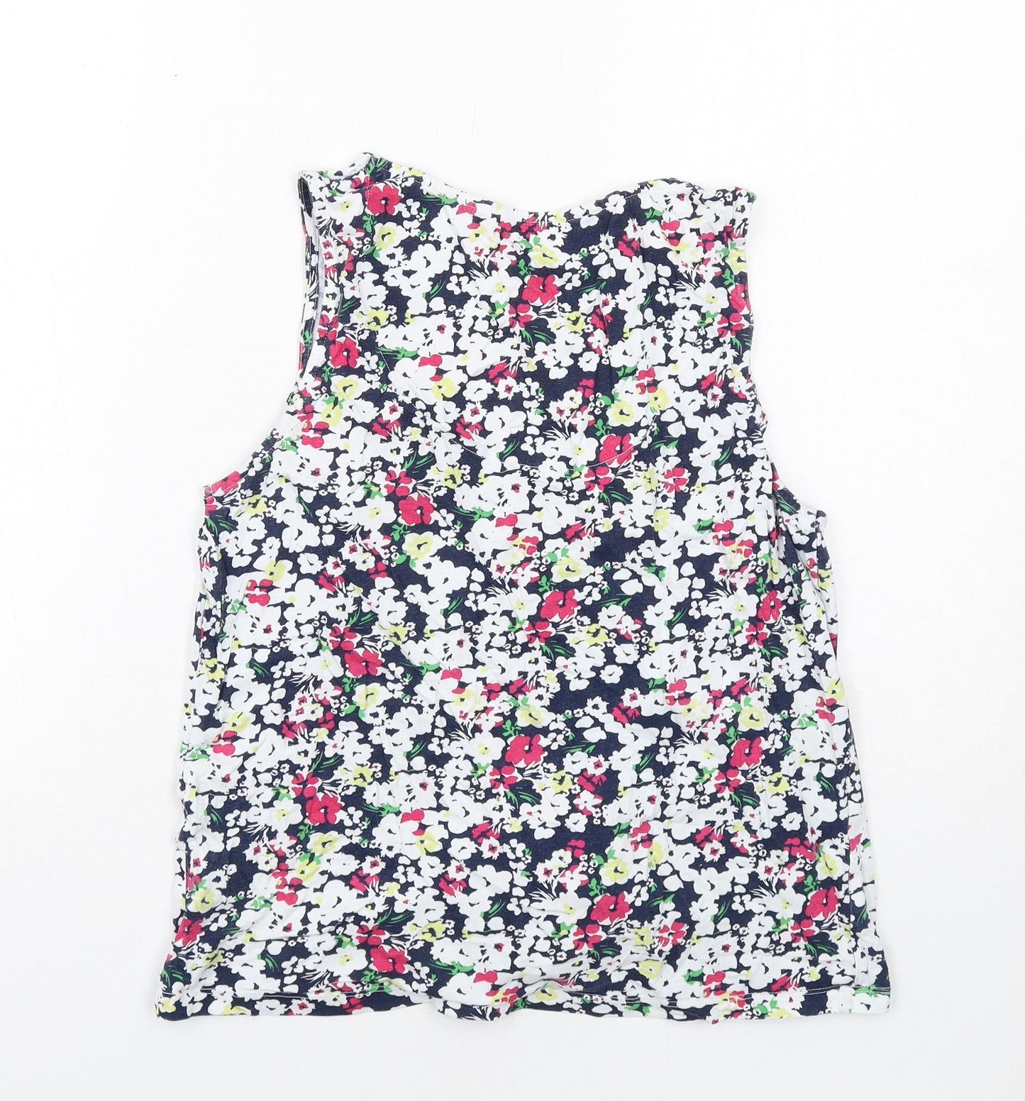 Debenhams Womens Multicoloured Floral Cotton Basic Tank Size 14 Scoop Neck