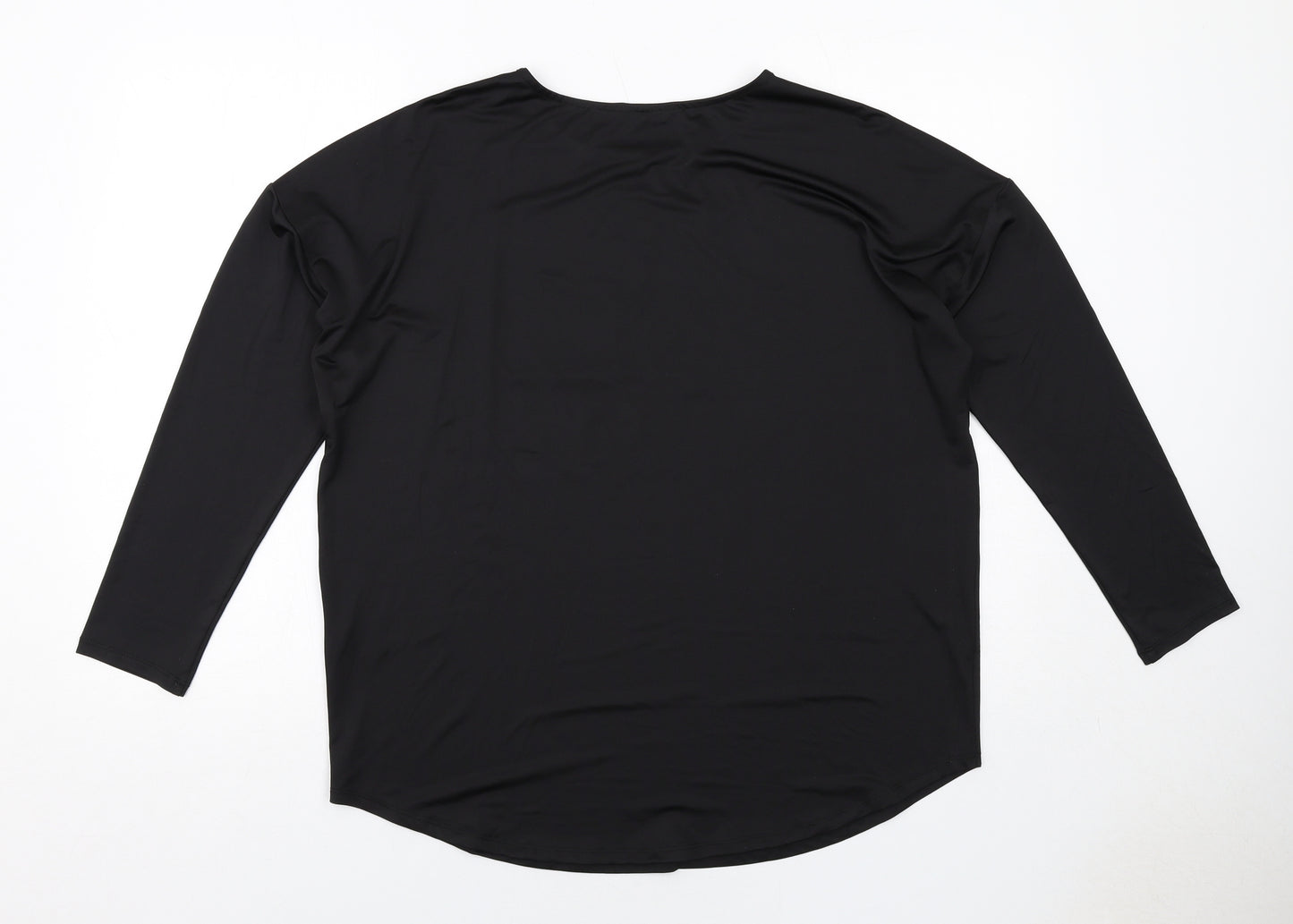 Roman Womens Black Polyester Basic T-Shirt Size 14 Boat Neck - Star