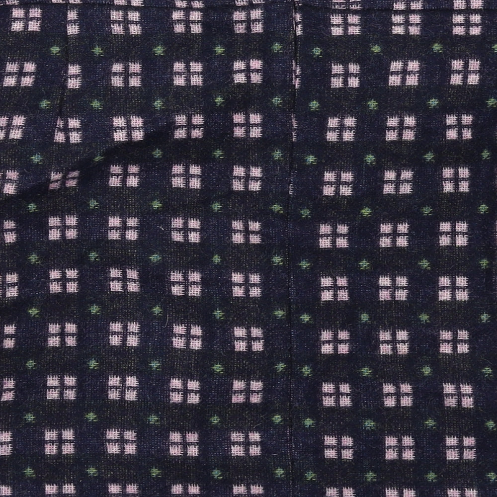 Boden Womens Blue Geometric Wool A-Line Skirt Size 20 Zip