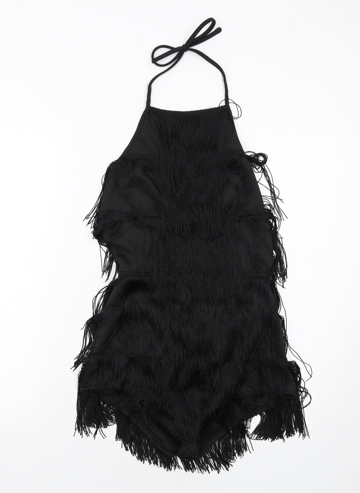 PRETTYLITTLETHING Womens Black Polyester Playsuit One-Piece Size 10 Zip