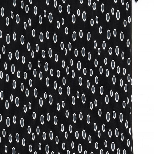 Glamorous Womens Black Geometric Polyester T-Shirt Dress Size XS Round Neck Pullover