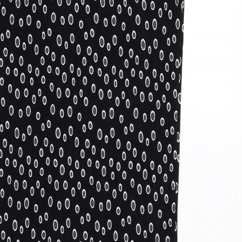 Glamorous Womens Black Geometric Polyester T-Shirt Dress Size XS Round Neck Pullover