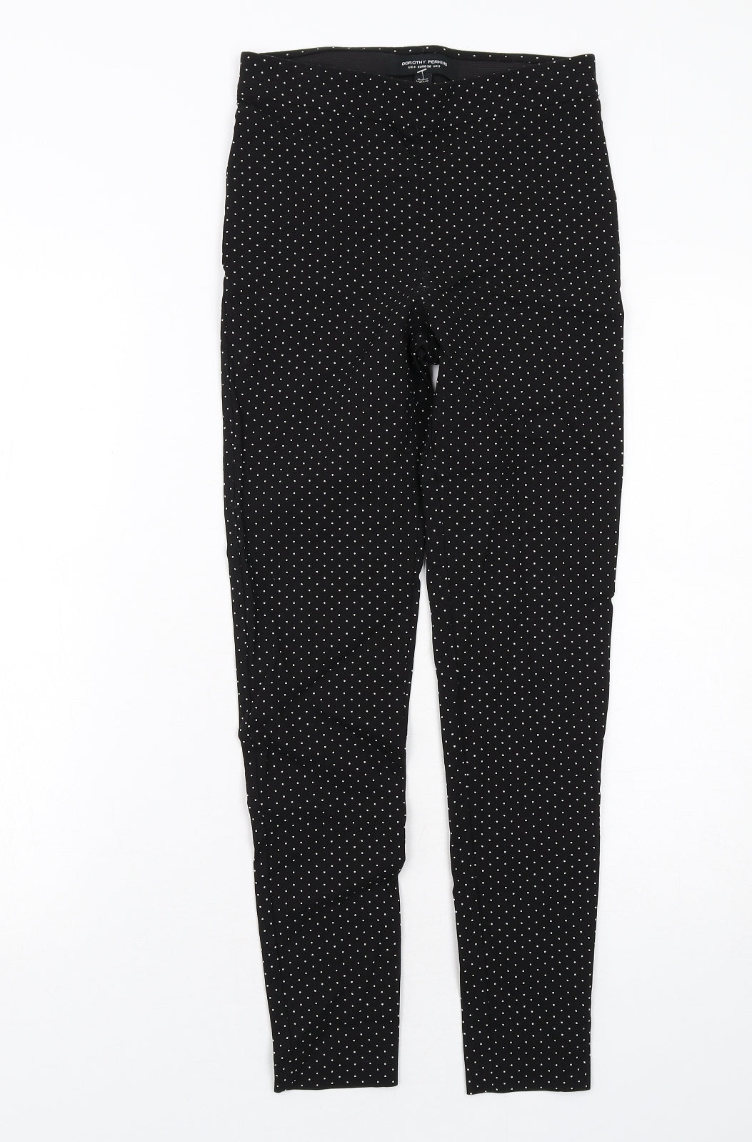 Dorothy Perkins Womens Black Polka Dot Viscose Capri Leggings Size 8