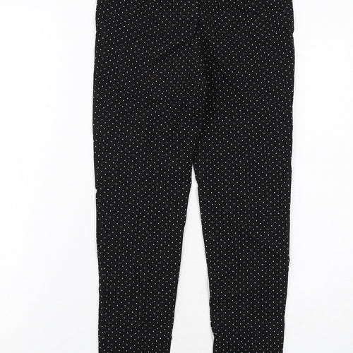 Dorothy Perkins Womens Black Polka Dot Viscose Capri Leggings Size 8
