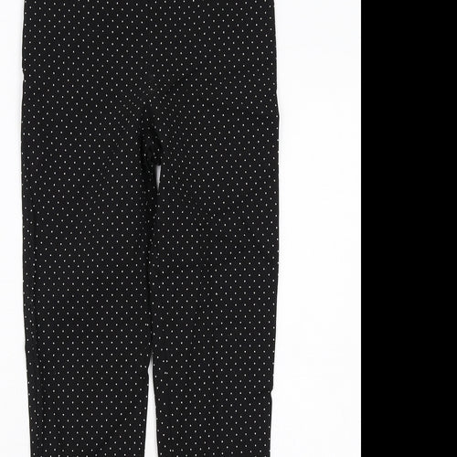 Dorothy Perkins Womens Black Polka Dot Viscose Capri Leggings Size 8
