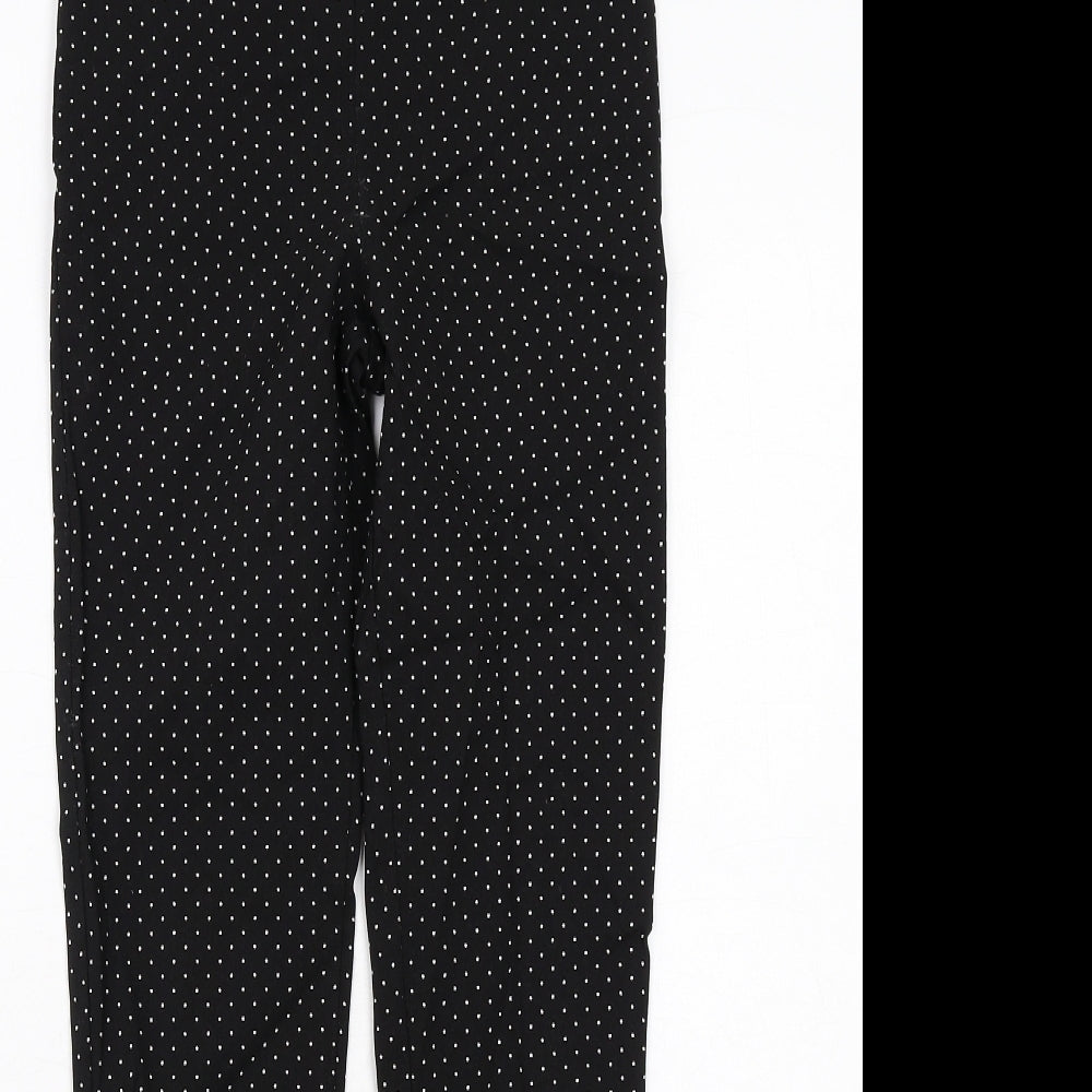 Dorothy Perkins Womens Black Polka Dot Viscose Capri Leggings Size 8