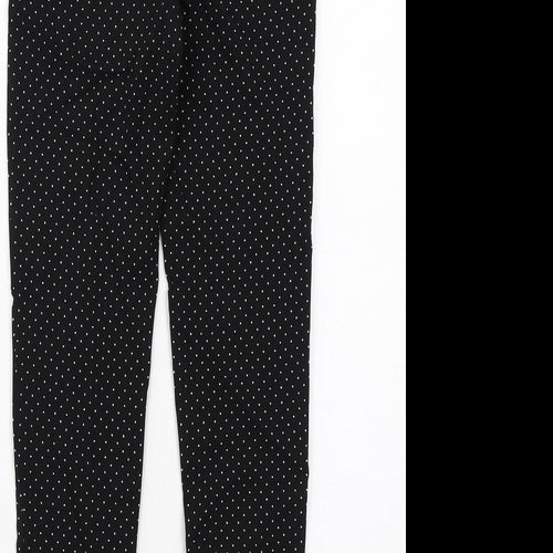 Dorothy Perkins Womens Black Polka Dot Viscose Capri Leggings Size 8