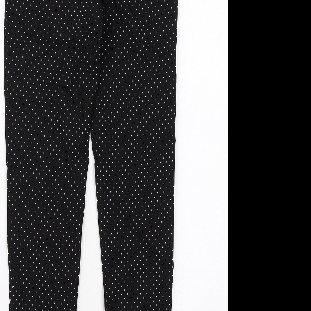 Dorothy Perkins Womens Black Polka Dot Viscose Capri Leggings Size 8